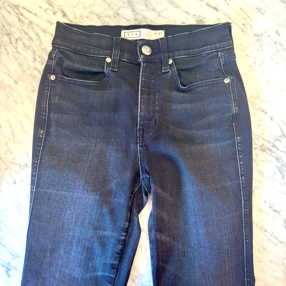 Women's Ayr‎ The Shade Step Hem Straight Jean, in Chill Uniform (black) Size 27
